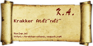 Krakker Aténé névjegykártya
